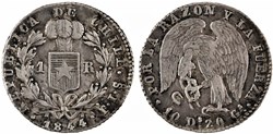 Chile - 1 Real 1844 Santiago
