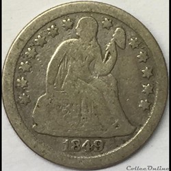 1849 o Dime / 10 Cents