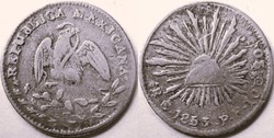 México - 1/2 Real 1863/55 Overdate