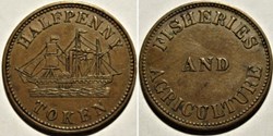 Prince Edward 1858 - HalfPenny Token - Fisheries & Agriculture