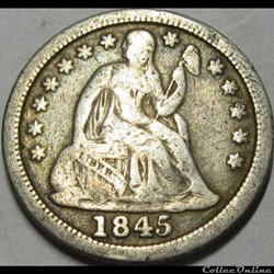 1845 Dime / 10 Cents