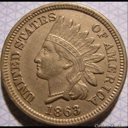 1863 One Cent - Die crack
