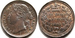 Victoria - One Third Farthing 1885 - Kingdom of Great Britain