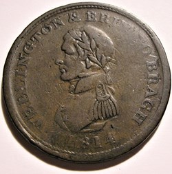 Wellington - One Penny 1814 Token - Dublin, Ireland