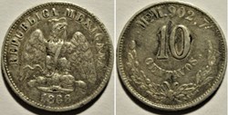 México - 10 Centavos 1888/7 Overdate