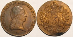 Franz II - 3 Kreuzer 1800 Kremnica, Austrian Empire
