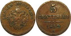 1852 Regno Lombardo-Veneto - 5 Centesimi Venezia - Franz Joseph I