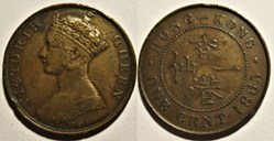 Victoria - One Cent 1865 - Hong-Kong