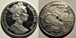 Elizabeth II - 2.8 Ecus 1993 Eurotunnel - Gibraltar