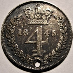 Victoria - 4 Pence 1845, Maundy issues - Kingdom of Great Britain