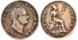 William IV - 4 Pence 1836 Kingdom of Great Britain (ex.2)