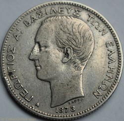George I of Greece - 2 Drachmai 1873 A
