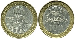 Chile - 100 Pesos Mapuche 2005 Santiago
