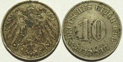 Wilhelm II - 10 Pfennige 1896, Karlsruhe - German Empire