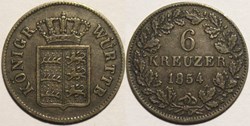 Wilhelm I - 6 Kreuzer 1854 - Kingdom of Württemberg