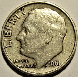 1961 Denver Dime - Repunched Mintmark