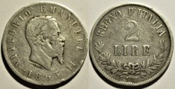 1863 Regno d'Italia, 2 Lire, Napoli - Vittorio Emanuele II