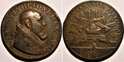 Pope Urban VIII - Medal 1628 Fortifications of Castel Sant'Angelo - Roma