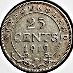 George V - 25 Cents 1919 Newfoundland (ex.2)