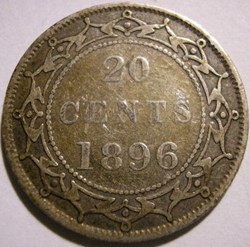 Victoria - 20 Cents 1896 Newfoundland (ex.2)
