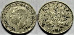 George VI - 6 Pence 1950 - Australia