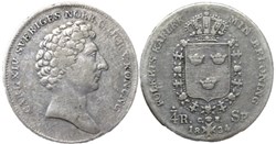 Sweden - Karl XIV Johan - ¼ Riksdaler Specie 1834 - Overdate