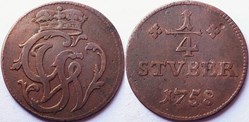 Johann Ludwig Adolf - 1/4 Stüber 1758 - County of Wied-Runkel