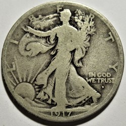 1917 Denver Half $ - D Obverse
