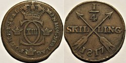 Sweden - Karl XIII - 1/4 Skilling 1817