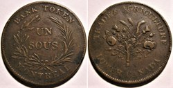 Montreal Un Sous Bouquet - Bank Token 1835 Trade & Agriculture