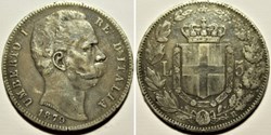 1879 Regno d'Italia, 5 Lire, Roma - Umberto I (ex.2)