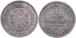 Johann I - 1 Neu-Groschen 1863, Kingdom of Saxony