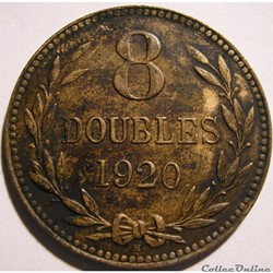 States of Guernsey - 8 Doubles 1920 H
