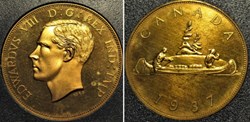 Edward VIII - 1 Dollar 1937 - Token, Fantasy Dollar Canada