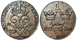 Gustaf V of Sweden - 1 Öre 1921