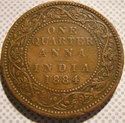 Victoria - One Quarter Anna 1884 - British India (ex.2)