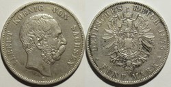 Albert I - 5 Mark 1875, Kingdom of Saxony