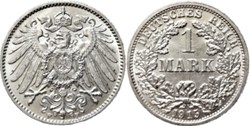 Wilhelm II - 1 Mark 1915 Stuttgart, German Empire - Die Clash