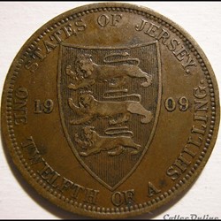 Edward VII - 1/12 Shilling 1909 - Jersey (ex.2)