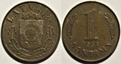 Latvia, Republic of - 1 Santims 1938