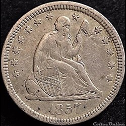 1857 Quarter Dollar - 25 cents