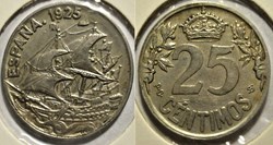 1925 - 25 Centimos - Alfonso XIII de España