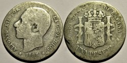 1885 - 1 Peseta - Alfonso XII de España