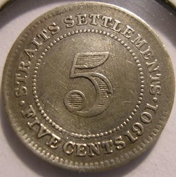 Victoria - 5 Cents 1901 - Straits Settlements, Malaysia