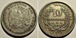 Uruguay - 10 Centesimos 1877 A