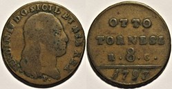 1797 Royaume de Naples, 8 Tornesi - Ferdinando IV de Bourbon-Siciles
