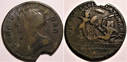 Queen Anne Stuart - 1702 Token, Accession of Throne of England, Scotland and Ireland