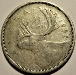 Elizabeth II - 25 Cents 1953 - Doubled Die