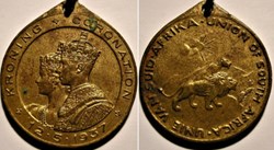 George VI & Elizabeth - Coronation 1937 Medallion - South Africa (ex.3)