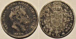 1830 Regno di Sardegna, 25 Centesimi Torino - Carlo Felice